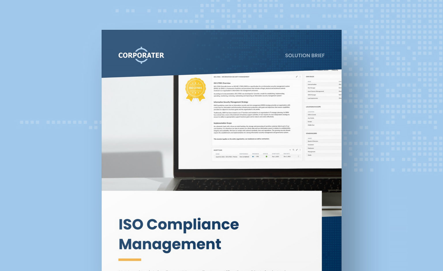 ISO Compliance Software | Compliance Management Solutions | Corporater